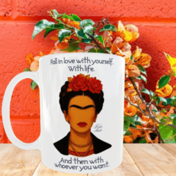 Κεραμική λευκή κούπα 325ml- Frida Kahlo Quote