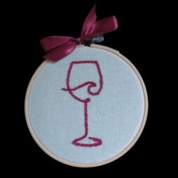 Κέντημα σε τελάρο "Wine glass"