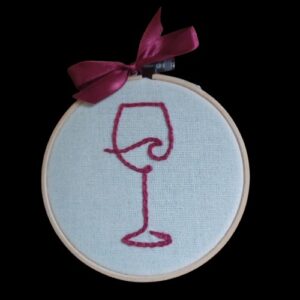 Κέντημα σε τελάρο “Wine glass”