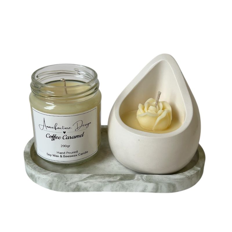 Concrete & Glass Candle Set | πακετο δώρου