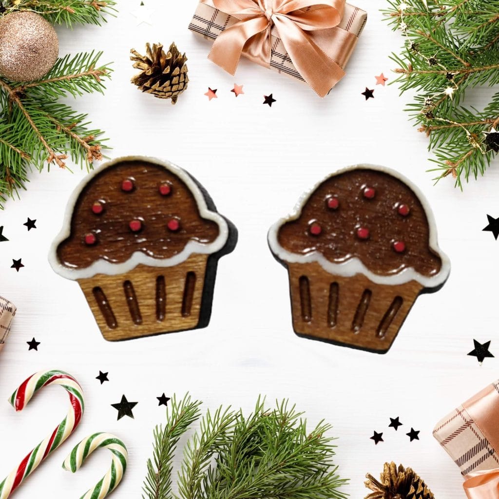 Χειροποίητα καρφωτά σκουλαρίκια Cupcakes