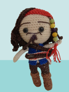 Πλεκτό Κουκλάκι Amigurumi Jack Sparrow (Pirates Of The Caribbean)