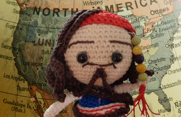 Πλεκτό Κουκλάκι Amigurumi Jack Sparrow (Pirates Of The Caribbean)