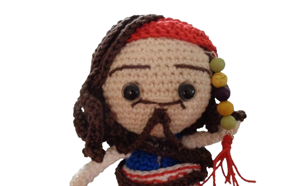 Πλεκτό Κουκλάκι Amigurumi Jack Sparrow (Pirates Of The Caribbean)