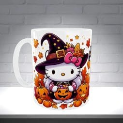 Κεραμική λευκή κούπα Hello Kitty Halloween