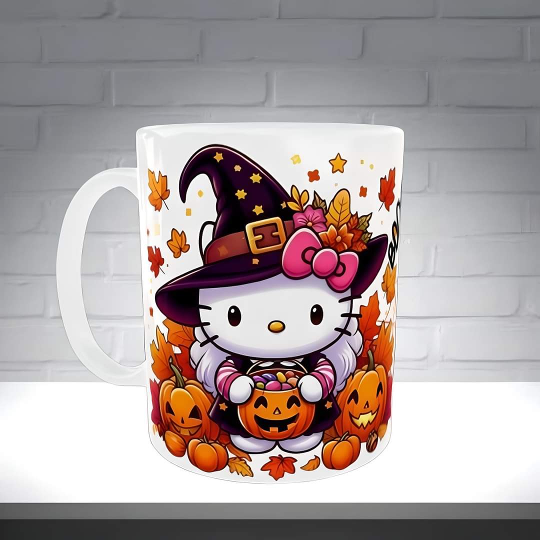 Κεραμική λευκή κούπα Hello Kitty Halloween