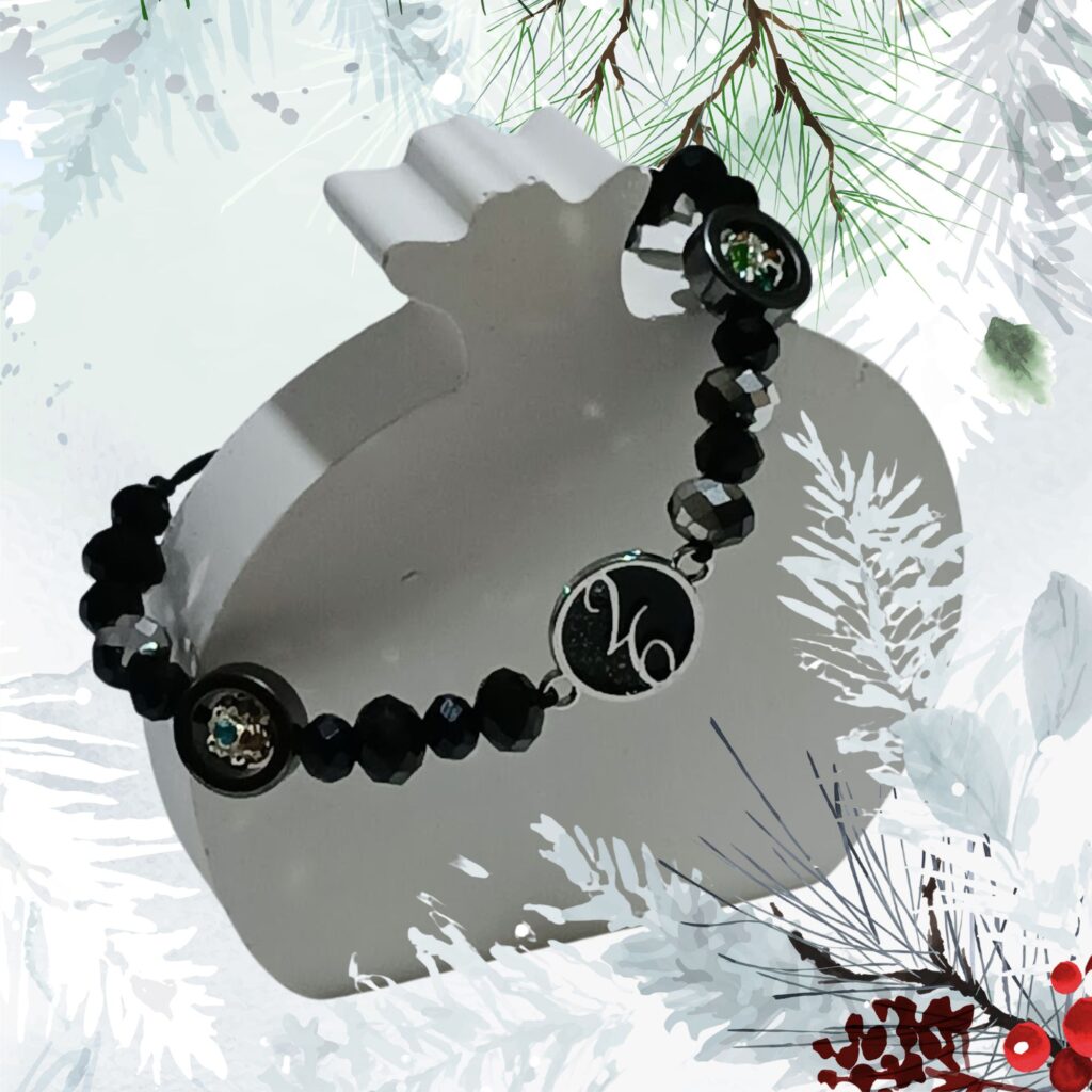 Βραχιολάκι γούρι 2026 Silver Night Aura