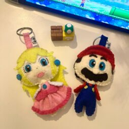 Super Mario & Peach - Χειροποίητο σετ μπρελόκ