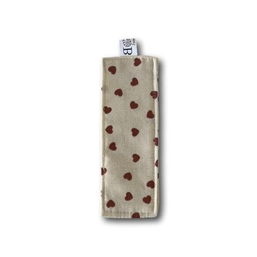Ecru red hearts bookmark