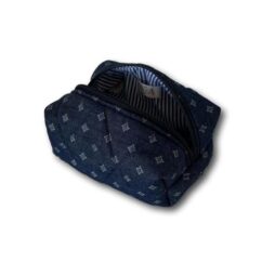 Blue rhombus mini makeup bag