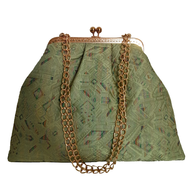 Xειροποίητη τσάντα clutch ώμου ή χιαστί από ύφασμα σε στυλ vintage