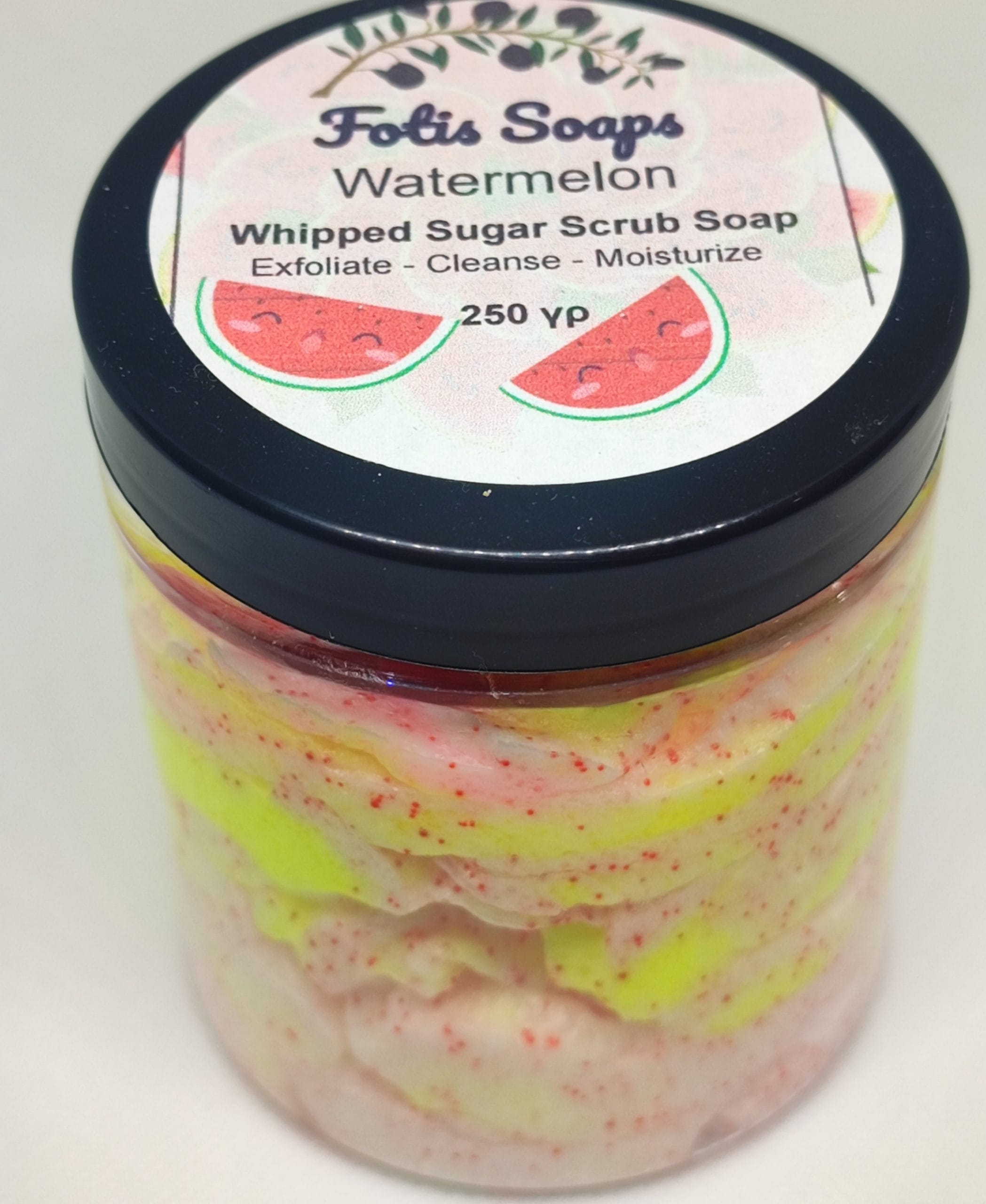 Whipped Foaming Sugar & Red jojoba seed exfoliant Body Scrub watermelon 250gr