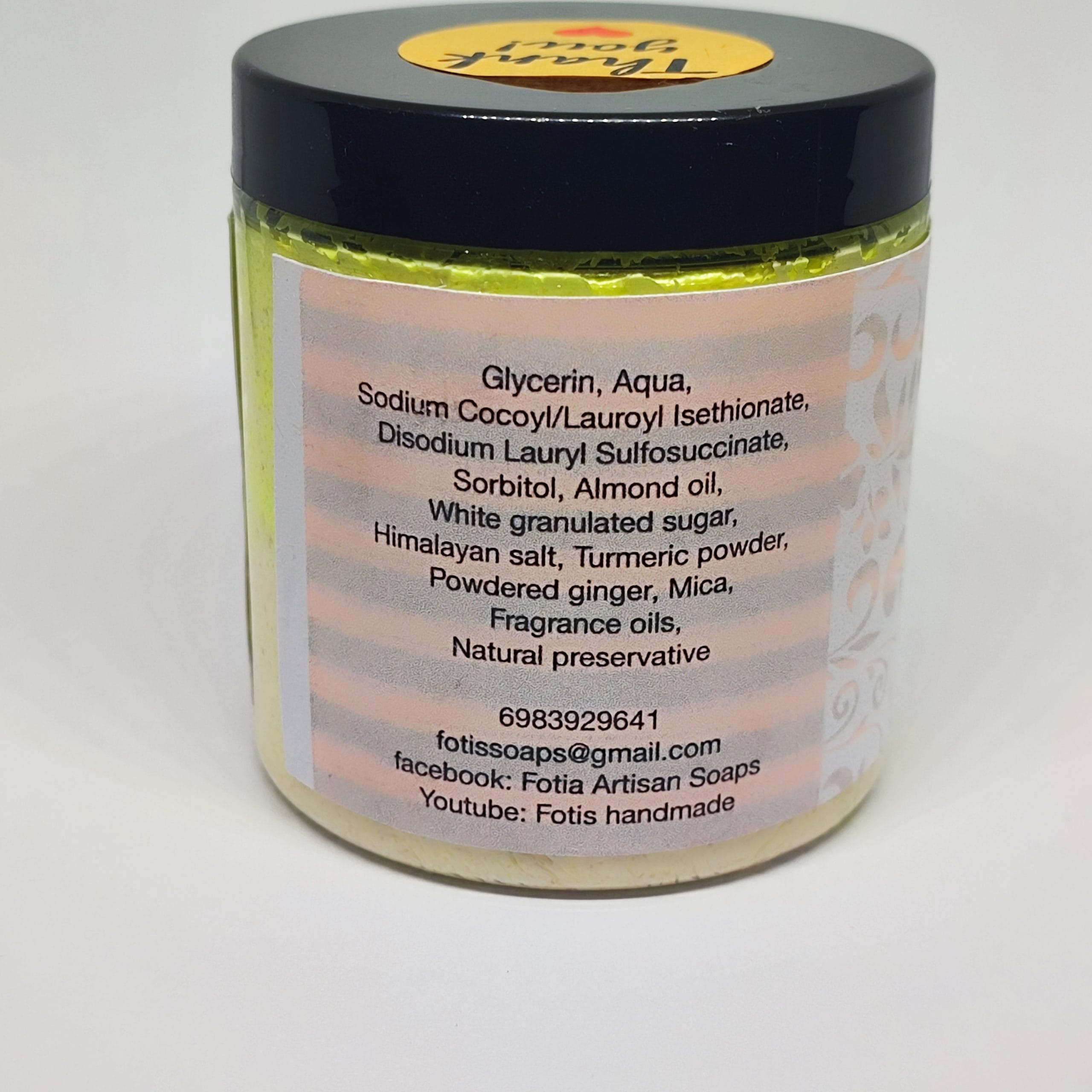 Ginger Slice Whipped Foaming Sugar and Himalayan Salt Body Scrub 250gr