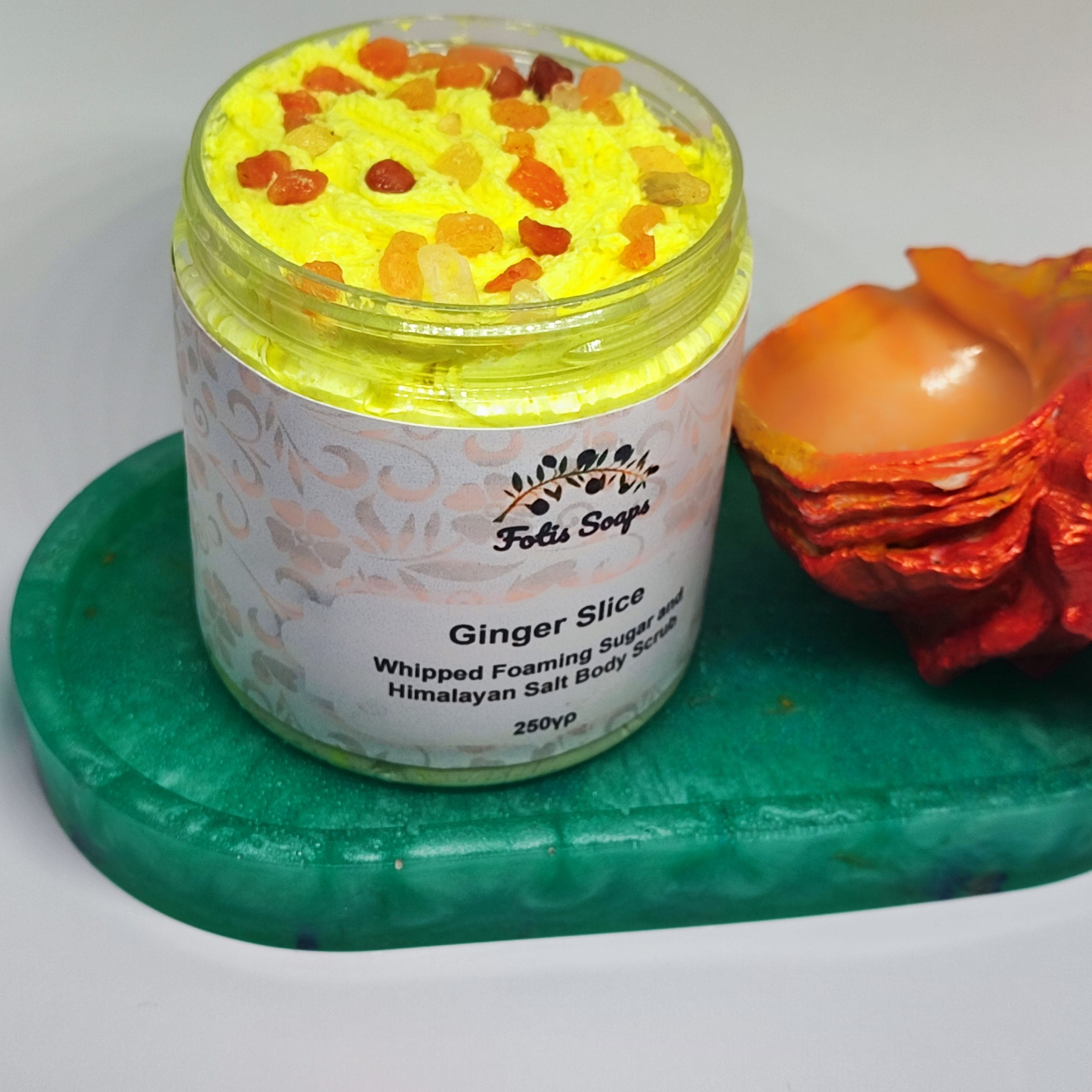 Ginger Slice Whipped Foaming Sugar and Himalayan Salt Body Scrub 250gr