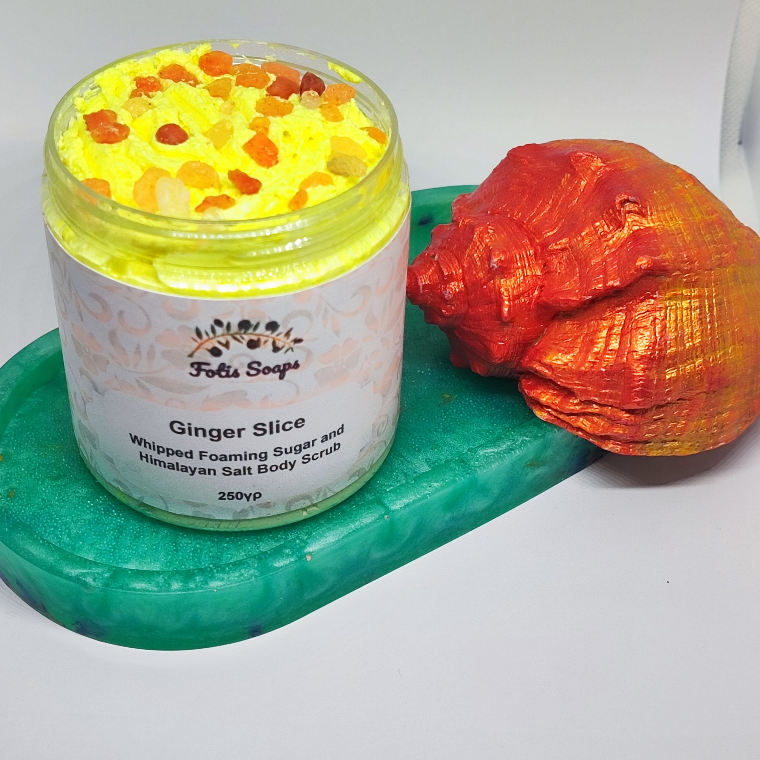 Ginger Slice Whipped Foaming Sugar and Himalayan Salt Body Scrub 250gr
