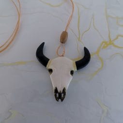 Handmade κολιέ "taurus" μαύρο - άσπρο