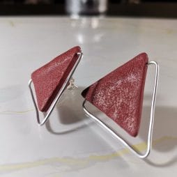 Handmade σκουλαρίκια "triangle" κεραμιδί