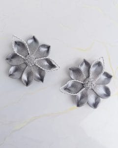 Handmade σκουλαρίκια “silver leaf” ασημί