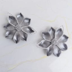 Handmade σκουλαρίκια "silver leaf" ασημί