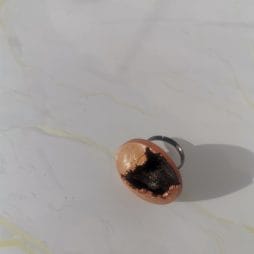 Handmade δαχτυλίδι "Cracked" μαύρο, καφέ, ροζ χρυσό