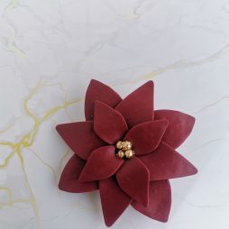 Handmade καρφίτσα "Alexandrine brooch" Μπορντό χρυσό