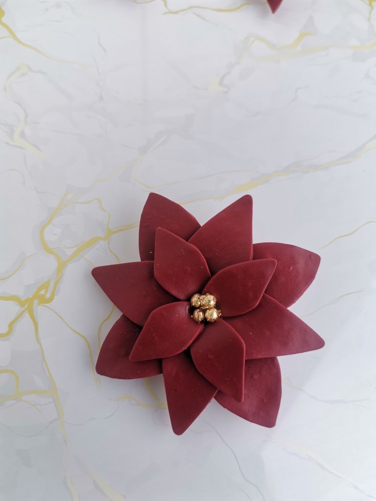 Handmade καρφίτσα "Alexandrine brooch" Μπορντό χρυσό