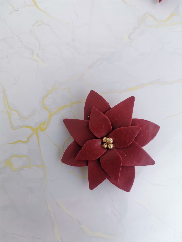 Handmade καρφίτσα "Alexandrine brooch" Μπορντό χρυσό