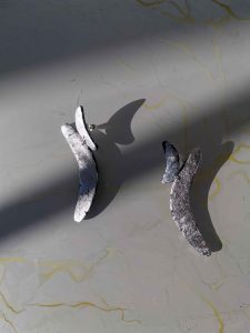 Handmade σκουλαρίκια “wings” ασημί, μαύρο