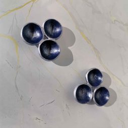 Handmade σκουλαρίκια "nest" μπλε, ασημί