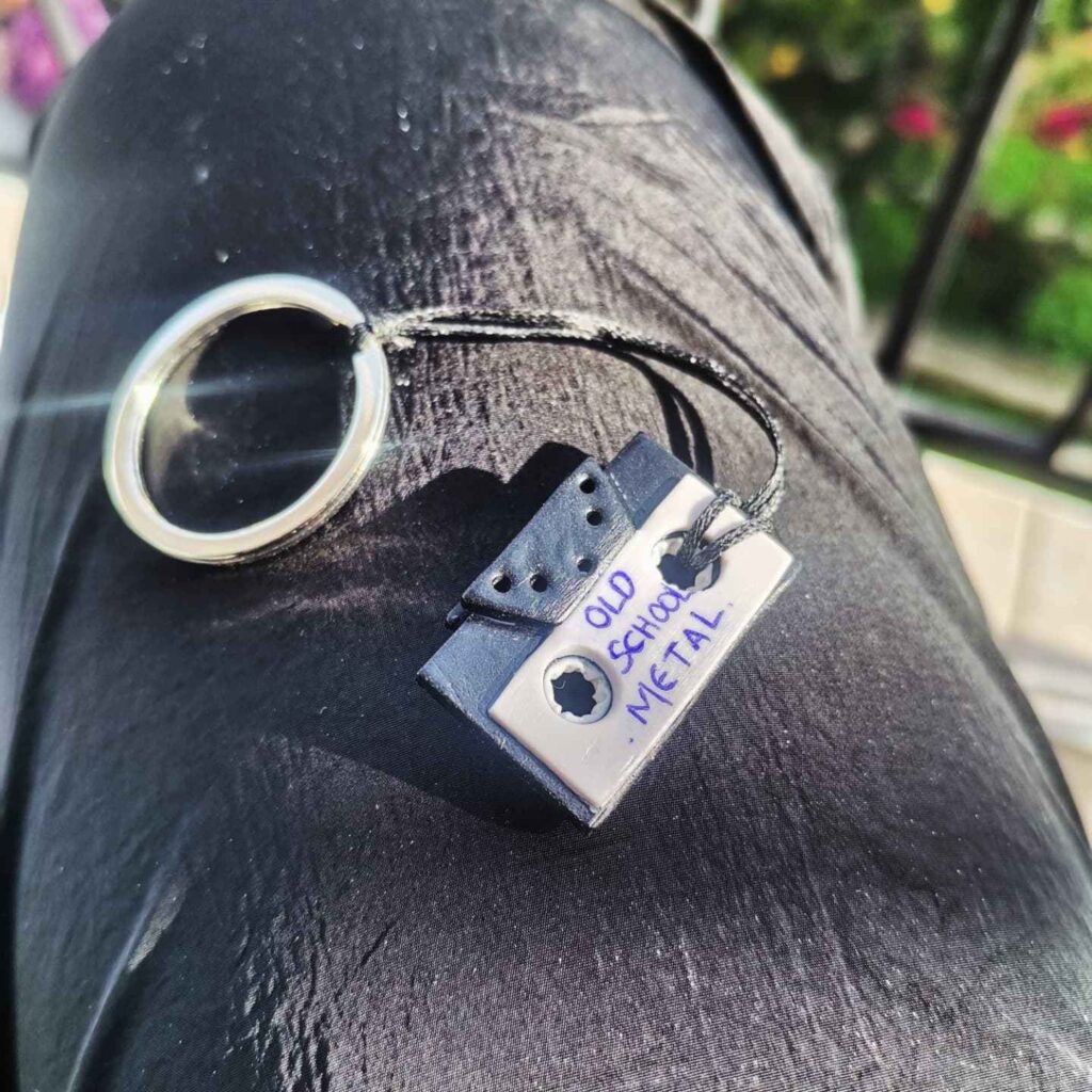 Handmade μπρελόκ "old school" ασπρόμαυρο