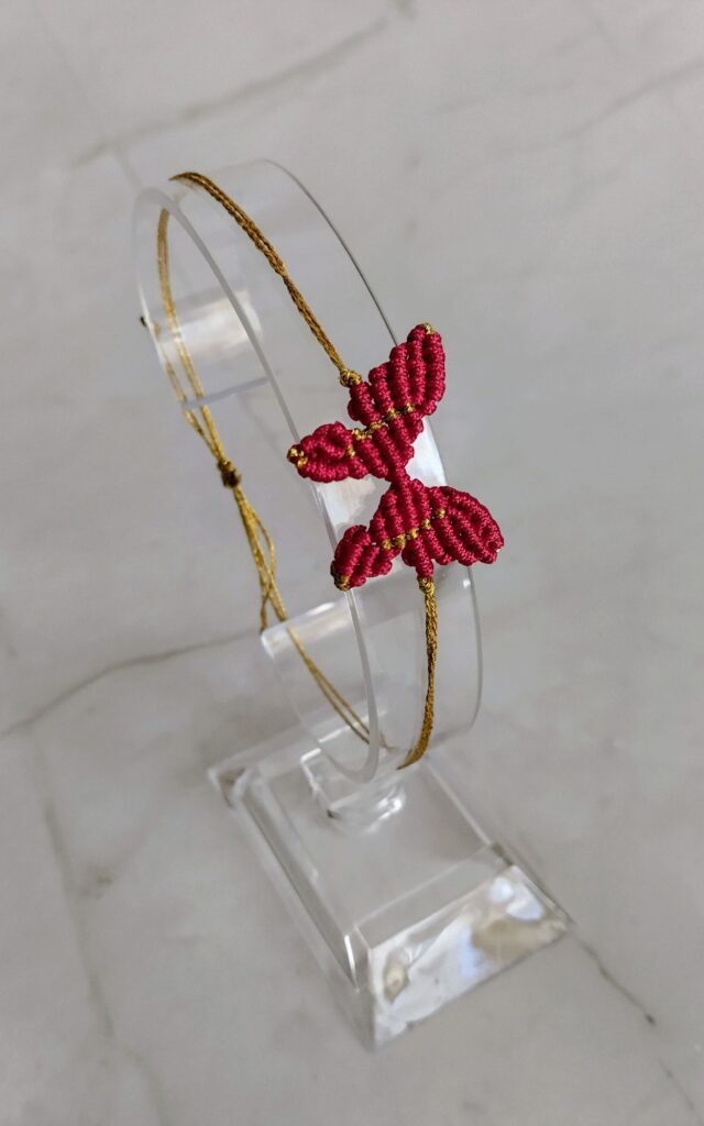 Βραχιόλι χεριού boho macrame πεταλούδα