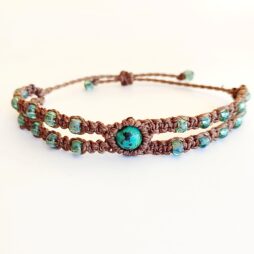 Βραχιόλι boho μακραμέ με χάντρες