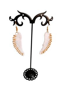 Χειροποίητα boho σκουλαρίκια micro macrame φτερά αγγέλου