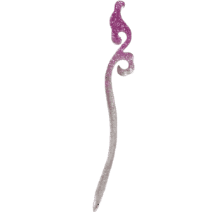 Χειροποίητο Hairstick από υγρό γυαλί Φουξ glitter – διάφανο