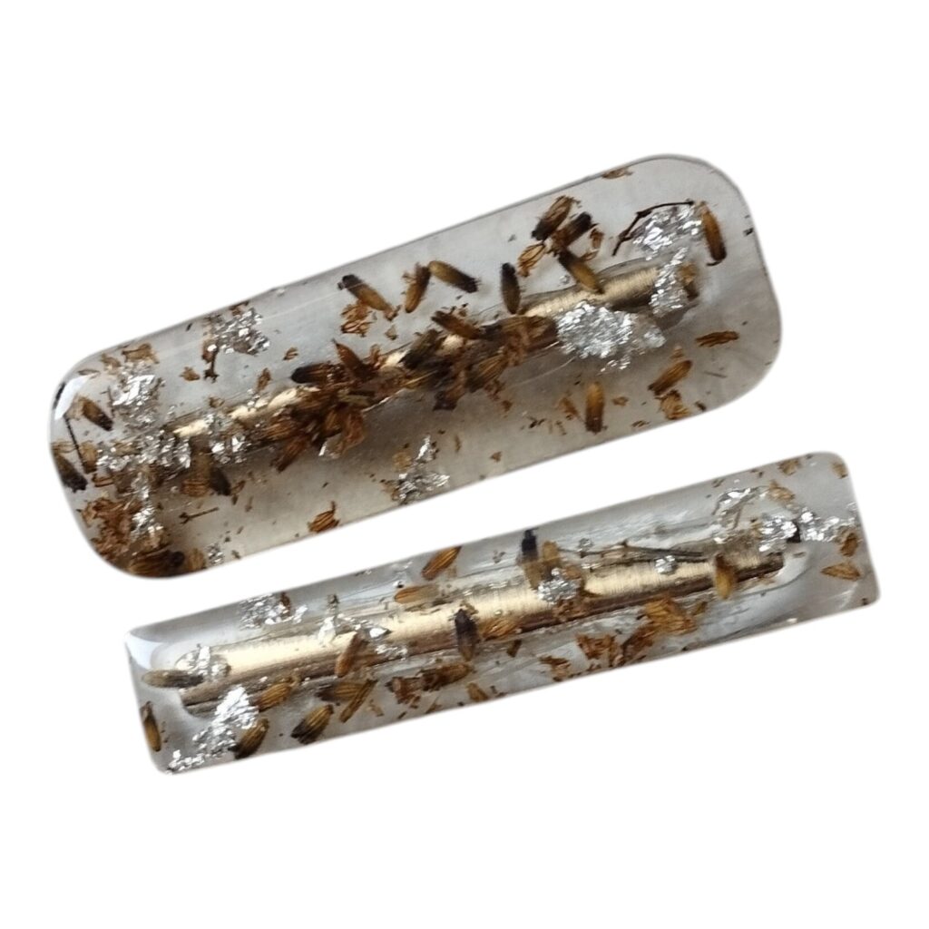 Hair clips με αποξηραμένη λεβάντα από υγρό γυαλί