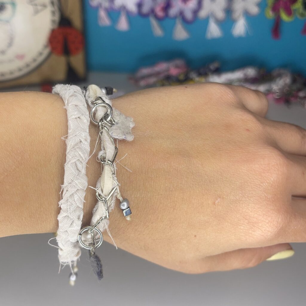 Υφασμάτινα βραχιόλια σετ white blossoms