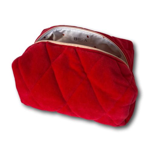 Red velvet-hearts beauty bag