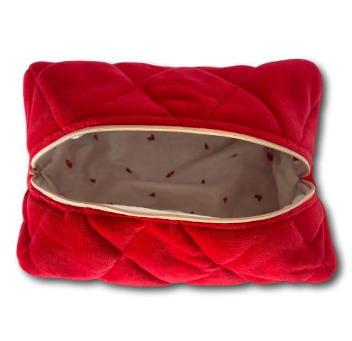 Red velvet-hearts beauty bag