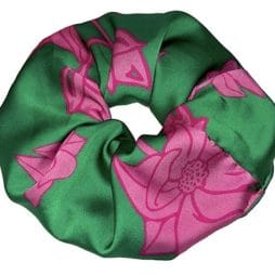 Scrunchie λαστιχακι μαλλιών XXL size “Green Tulip”