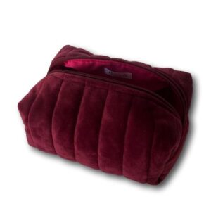 Burgundy velvet beauty bag