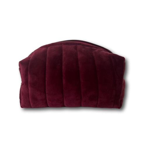 Burgundy velvet beauty bag