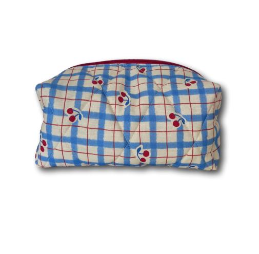 Cheery gingham beauty bag
