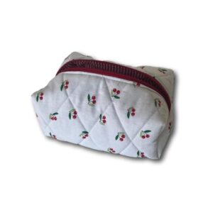 White cherry makeup bag