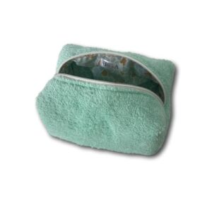 Turquoise terry makeup bag