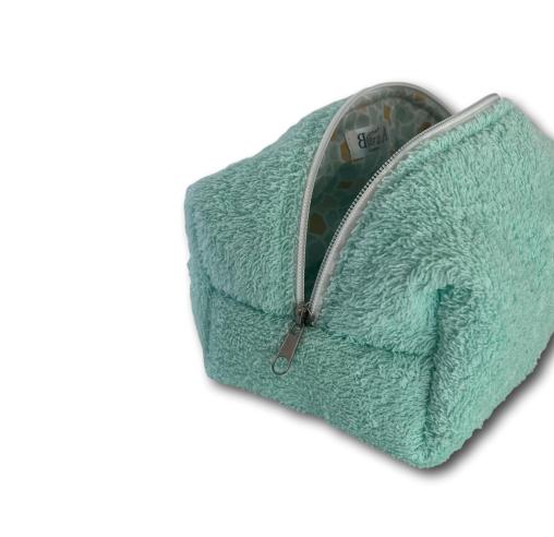 Turquoise terry makeup bag