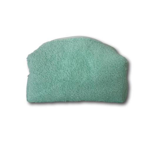 Turquoise terry makeup bag