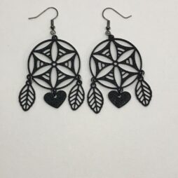 3D Printed Jewelry ''Dreamcatcher Heart Earrings''