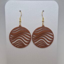 3D Printed Σκουλαρίκια 'Brown Waves'