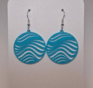 3D Printed Σκουλαρίκια “Blue Waves”