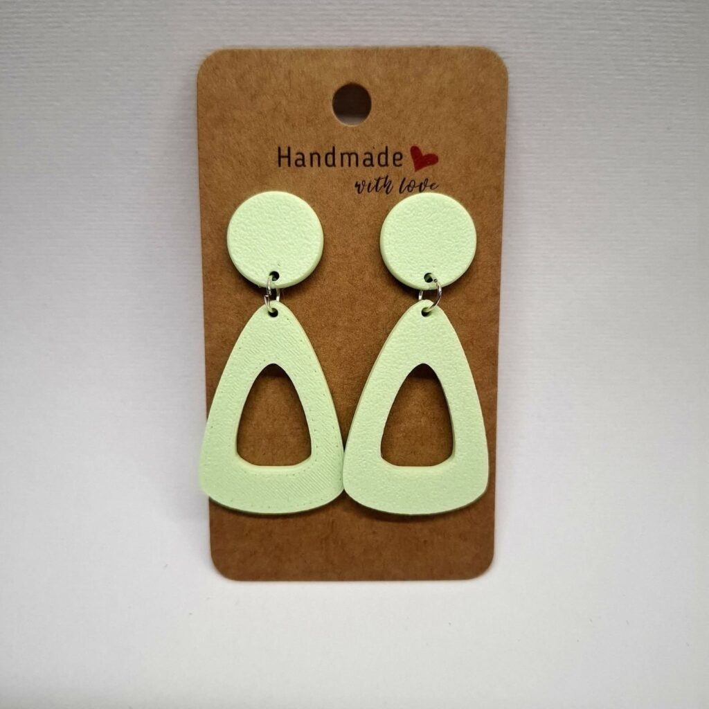 Γεωμετρικά Σκουλαρίκια - Mint Green Drop Dangles